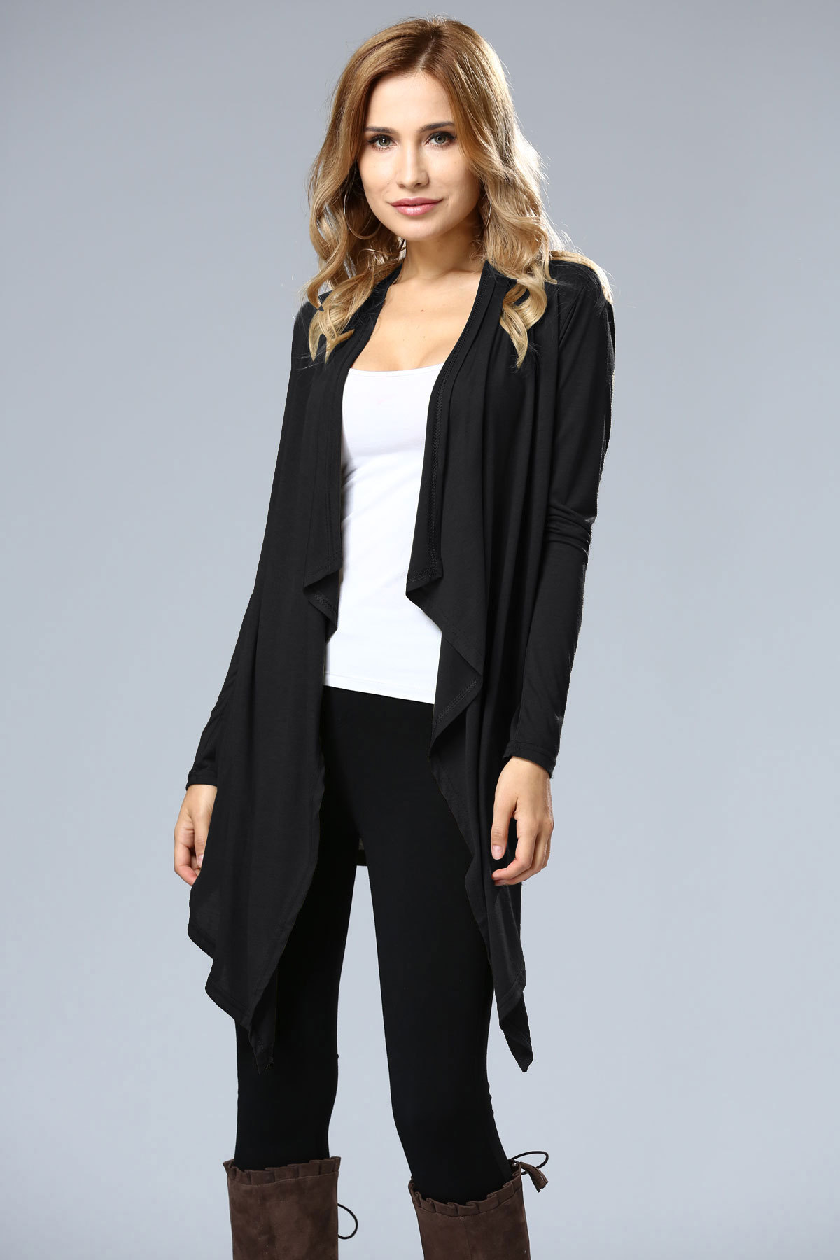 SZ60004-1 Asymmetric Neck Casual Cardigans